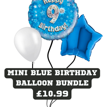 Mini Blue Birthday Balloon Bundle