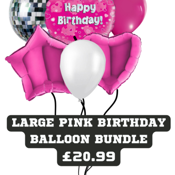 Large Pink Birthday Balloon Bundle