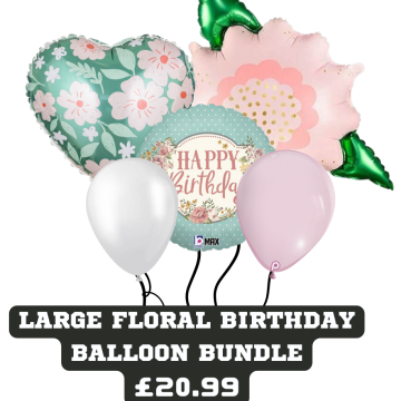 Large Floral Birthday Balloon Bundle